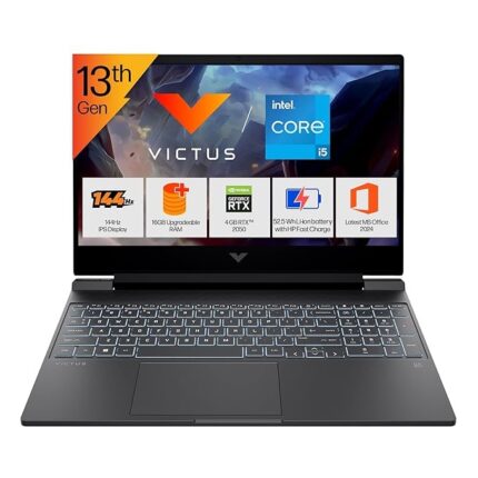 HP Victus, 13th Gen Intel Core i5-13420H, RTX 2050, Upgrade(Upto 32GB) 16GB DDR4, 512GB SSD, FHD, 144Hz, IPS, 300 nits, 15.6''/39.6cm, Win11, M365* Office24, Mica Silver, 2.3kg, fa2703tx Gaming Laptop